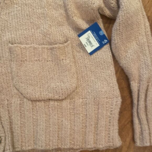 NWT Arizona Jean Co. Size small oversized button up sweater, beige/camel color. - Picture 2 of 11